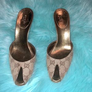 Gucci peep toe mule sandals